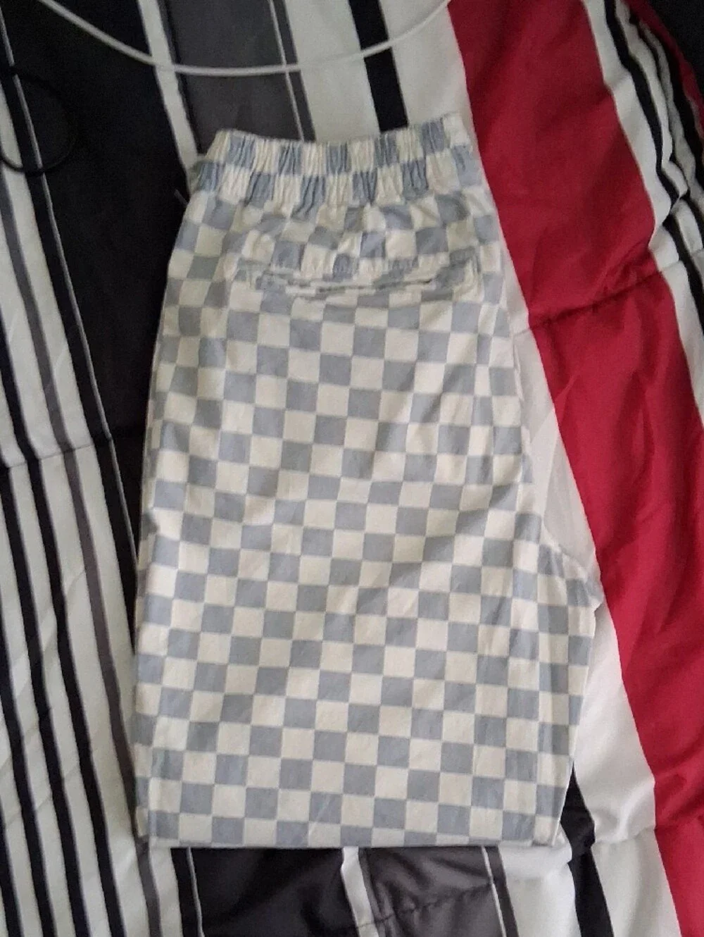 Vans Checkerboard Light Blue and White Jogger Pants